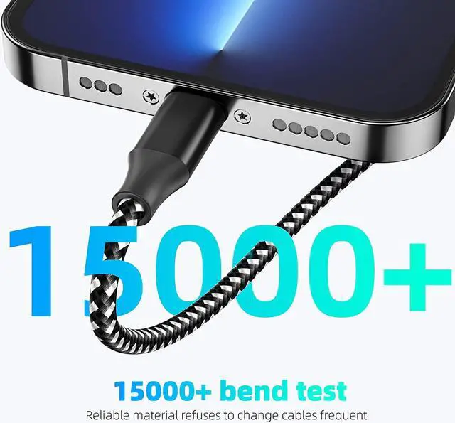 Alt view image 3 of 6 - iPhone Charger [Apple MFi Certified] 3Pack 10FT Nylon Braided Lightning Cable Fast Charging iPhone Charger Cord Compatible with iPhone 13 12 11 Pro Max XR XS X 8 7 6 Plus SE and More