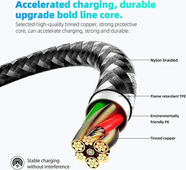 Alt view image 4 of 6 - iPhone Charger [Apple MFi Certified] 3Pack 10FT Nylon Braided Lightning Cable Fast Charging iPhone Charger Cord Compatible with iPhone 13 12 11 Pro Max XR XS X 8 7 6 Plus SE and More