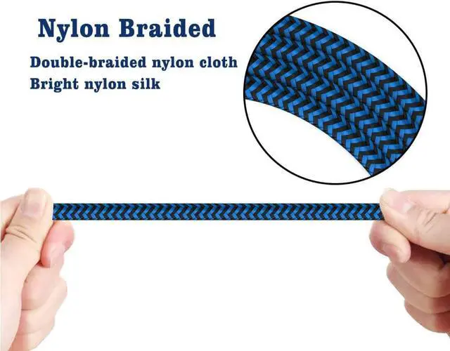 Alt view image 4 of 7 - iPhone Charger Cable [Mfi-Certified] 3Pack 10ft Nylon Braided High Speed USB Charging Cord Compatible with iPhone 13/12/11/XS/XR/X/8/7/6/5/iPad-BlueBlack