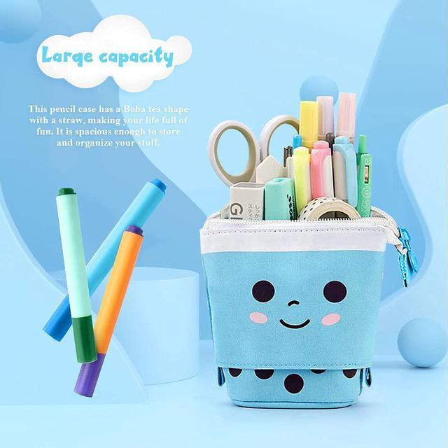 Cute Standing Pencil Case for Kids Pop Up Pencil Box Makeup Pouch Stand UP  Christmas Gift Pen Holder Organizer Kawaii Stationary - AliExpress