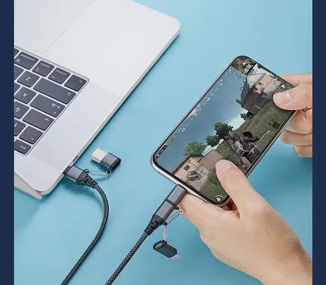 Alt view image 7 of 7 - Multi Fast Charging Cable PD 3A Fast Charger Nylon Braided Cord 5-in-1 5A USB A/Type C to Lightning +Type C+Micro USB Charger Adapter for Android/iPhone/iPad Pro/iOS/Samsung (3.3FT).