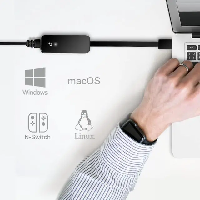 Alt view image 5 of 7 - TP-Link USB to Ethernet Adapter (UE306), Foldable USB 3.0 to Gigabit Ethernet LAN Laptop Network Adapter, Supports Nintendo Switch, Windows, Linux, Apple MacBook OS 10.11-10.15, Surface