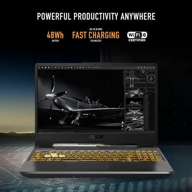 Alt view image 3 of 6 - ASUS TUF Gaming F15 Gaming Laptop, 15.6 144Hz FHD Display, Intel Core i5-11400H Processor, GeForce RTX 2050, 8GB DDR4 RAM, 512GB PCIe SSD Gen 3, Wi-Fi 6, Windows 11, FX506HF-ES51