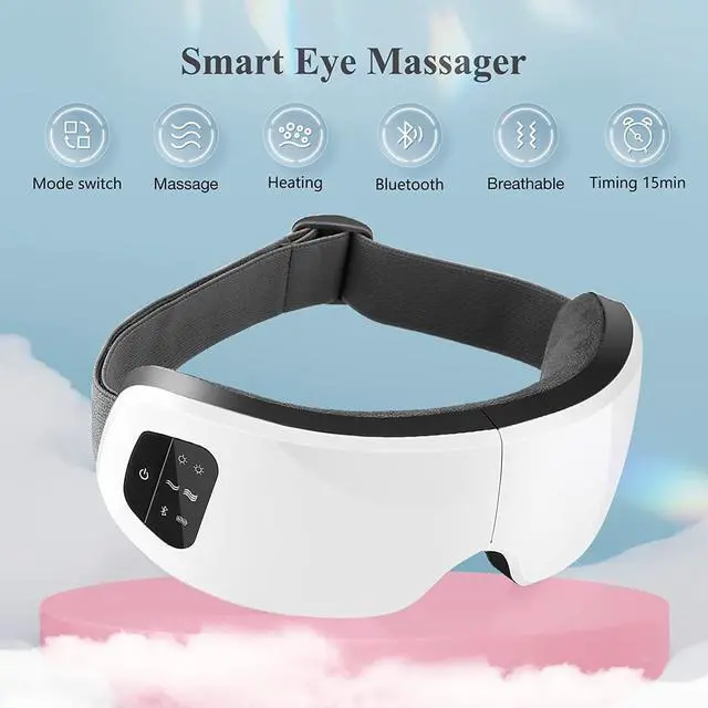 Alt view image 2 of 7 - CORN Eye Massager with Heat, Smart Eye Massager for Migraines 6 Modes with Bluetooth Music Heat Compression Eye Massage Heated Eye Massager Foldable for Migraines Headaches Dark Circles Puffiness