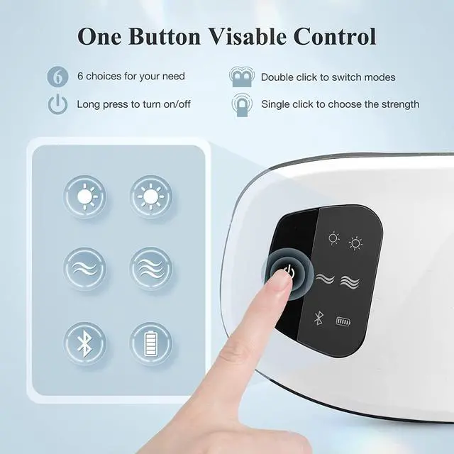 Alt view image 5 of 7 - CORN Eye Massager with Heat, Smart Eye Massager for Migraines 6 Modes with Bluetooth Music Heat Compression Eye Massage Heated Eye Massager Foldable for Migraines Headaches Dark Circles Puffiness