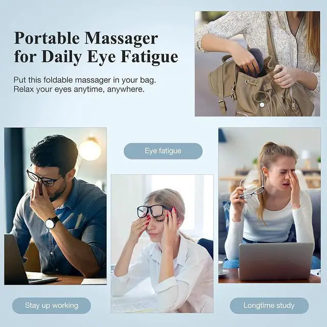 Alt view image 6 of 7 - CORN Eye Massager with Heat, Smart Eye Massager for Migraines 6 Modes with Bluetooth Music Heat Compression Eye Massage Heated Eye Massager Foldable for Migraines Headaches Dark Circles Puffiness
