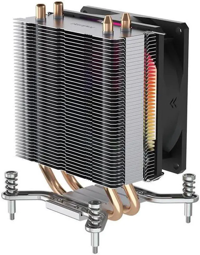 Alt view image 5 of 7 - Corn E1 Pro Colorful CPU Cooler PC Air Cooling Radiator,128mm Height,Only Support LGA1200/1700 Platform, 2 Heart Pipes Pre-coated with Silicone Grease,Straight-lock Screw Structure, Small Tower Design