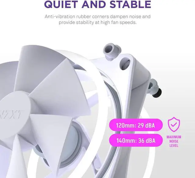 Alt view image 7 of 7 - NZXT F140 RGB Duo Twin Pack - 2 x 140mm Dual-Sided RGB Fans with RGB Controller  20 Individually Addressable LEDs  Balanced Airflow and Static Pressure  Fluid Dynamic Bearing  PWM  White