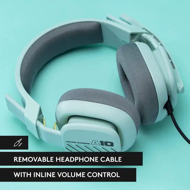 Alt view image 3 of 7 - A10 Gaming Headset Gen 2 Wired Headset - Over-Ear Gaming Headphones with flip-to-Mute Microphone, 32 mm Drivers, for Xbox Series X|S, Xbox One, Playstation 5/4, Nintendo Switch, PC, Mac - Mint
