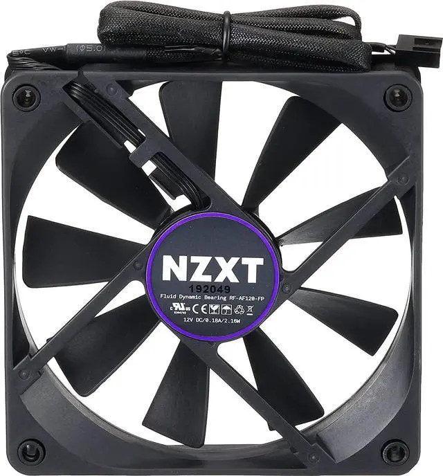Alt view image 6 of 6 - NZXT AER F - RF-AF120-B1 - 120mm - Winglet Designed Fan Blades - Fluid Dynamic Bearings - PWM Airow Fans - Gaming Computer Fan