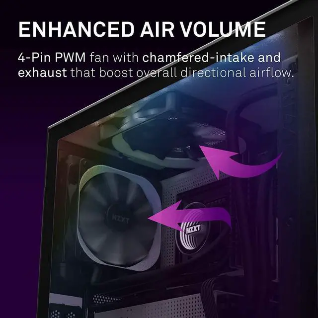 Alt view image 4 of 6 - NZXT AER F - 140mm - Winglet Designed Fan Blades - Fluid Dynamic Bearings - PWM Airow Fans - Gaming Computer Fan