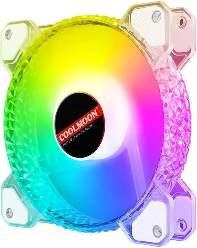 Alt view image 3 of 7 - 3 Pack RGB Case Fans,COOLMOON 120mm Silent Computer Cooling PC Case Fan Addressable RGB Color Changing LED Fan with Remote Control,Music Rhythm Sync & 5V ARGB Motherboard Sync