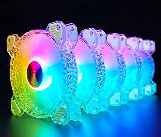 Alt view image 5 of 7 - 3 Pack RGB Case Fans,COOLMOON 120mm Silent Computer Cooling PC Case Fan Addressable RGB Color Changing LED Fan with Remote Control,Music Rhythm Sync & 5V ARGB Motherboard Sync