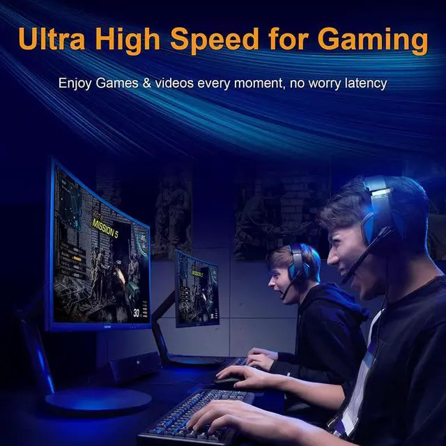 Alt view image 7 of 7 - Cat 8 Ethernet Cable 10Ft/3M 5-Pack,Cat8 Internet Cable Ultra High Speed 40Gbps 2000Mhz,26AWG SFTP Shielded Network LAN Cable Patch Cord with Gold Plated RJ45 for Gaming Router Modem,BK/W/Y/G/P