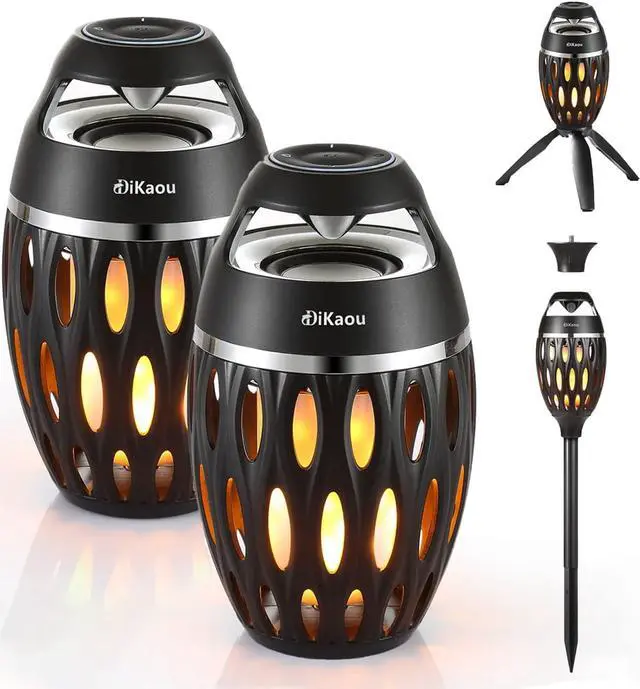 Main image of 2 Packs Outdoor Bluetooth Speakers, Gifts for Men, Torch Lantern Waterproof Wireless Speakers, BT5.0, Gadgets Christmas Birthdays Gifts for Dad Mom Women, Garden Patio Decro, Tripod & Stake