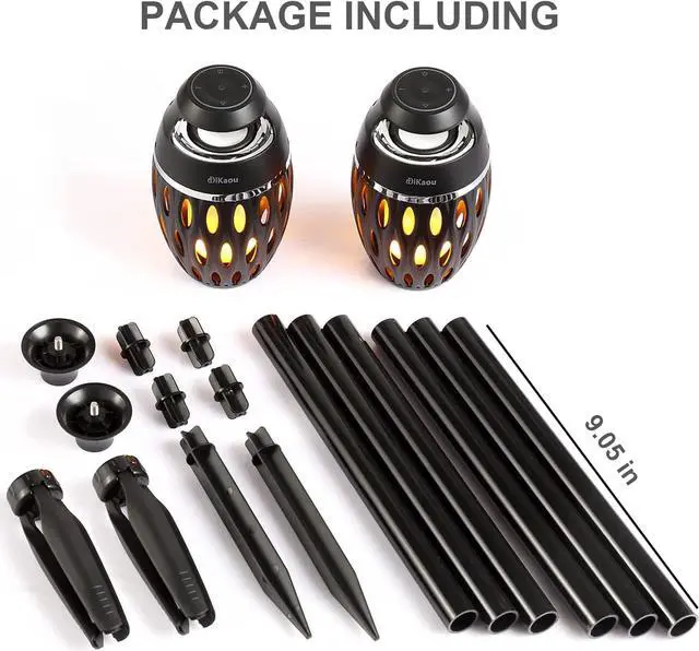 Alt view image 7 of 7 - 2 Packs Outdoor Bluetooth Speakers, Gifts for Men, Torch Lantern Waterproof Wireless Speakers, BT5.0, Gadgets Christmas Birthdays Gifts for Dad Mom Women, Garden Patio Decro, Tripod & Stake