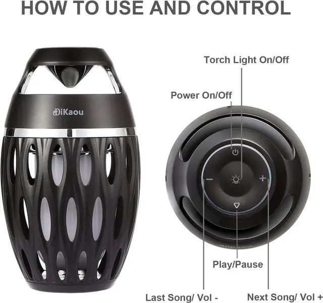 Alt view image 5 of 7 - 2 Packs Outdoor Bluetooth Speakers, Gifts for Men, Torch Lantern Waterproof Wireless Speakers, BT5.0, Gadgets Christmas Birthdays Gifts for Dad Mom Women, Garden Patio Decro, Tripod & Stake