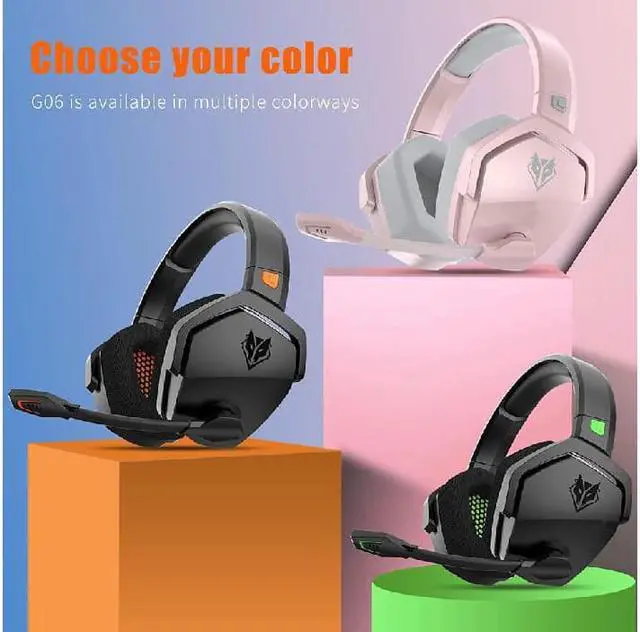 Alt view image 7 of 7 - Corn G06 Wireless Gaming Headset with Microphone for PS5, PS4, PC, Mac, 3-in-1 Gamer Headphones with Mic, 2.4GHz Wireless for Playstation Console, Bluetooth Mode for Switch, Wired Mode for Controller