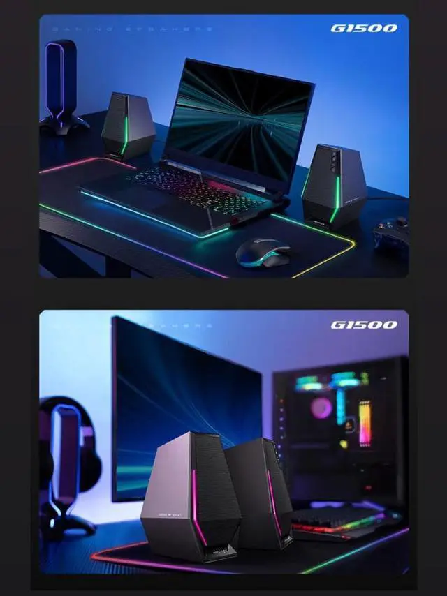 Alt view image 5 of 7 - Edifier G1500 Computer Speakers, Hecate Gaming Speakers with RGB, Bluetooth 5.3, USB Input, 3.5mm AUX Input Supported