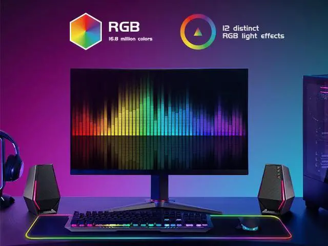 Alt view image 4 of 7 - Edifier G1500 Computer Speakers, Hecate Gaming Speakers with RGB, Bluetooth 5.3, USB Input, 3.5mm AUX Input Supported