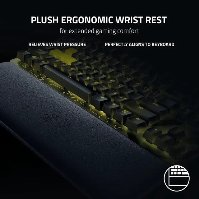 Alt view image 6 of 6 - Razer Huntsman V2 TKL Tenkeyless Gaming Keyboard: Fast Linear Optical Switches Gen2 w/Sound Dampeners & 8000Hz Polling Rate - Detachable TypeC Cable - UV-Coated ABS Keycaps - Wrist Rest - ESL Edition