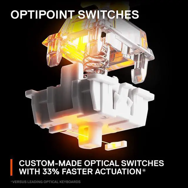 Alt view image 7 of 7 - SteelSeries New Apex 9 TKL  HotSwap Optical Mini Keyboard  TKL Esports Design  Optical Switches  RGB Customization  Aluminum Alloy Frame  Double Shot PBT Keycaps