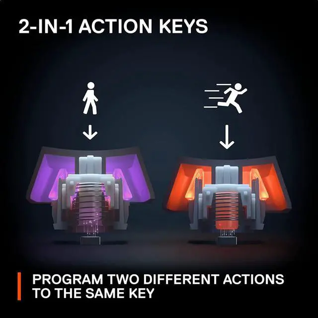 Alt view image 4 of 7 - SteelSeries Apex Pro Mini Wireless Mechanical Gaming Keyboard  Worlds Fastest Keyboard  Adjustable Actuation  Compact 60% Form Factor  RGB  PBT Keycaps  Bluetooth 5.0  2.4GHz  USB-C