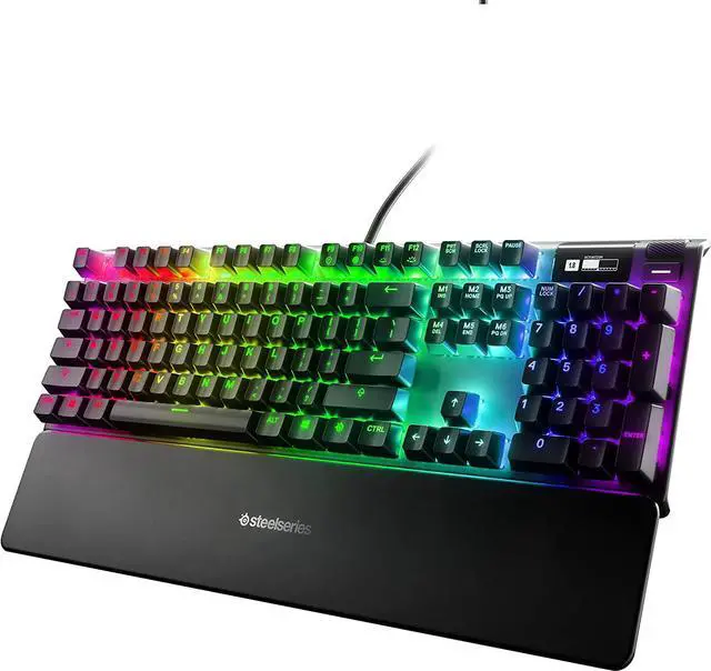 Alt view image 2 of 7 - SteelSeries Apex Pro USB Mechanical Gaming Keyboard  Adjustable Actuation Switches  Worlds Fastest Mechanical Keyboard  OLED Smart Display  RGB Backlit