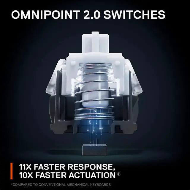 Alt view image 5 of 7 - SteelSeries Apex Pro USB Mechanical Gaming Keyboard  Adjustable Actuation Switches  Worlds Fastest Mechanical Keyboard  OLED Smart Display  RGB Backlit