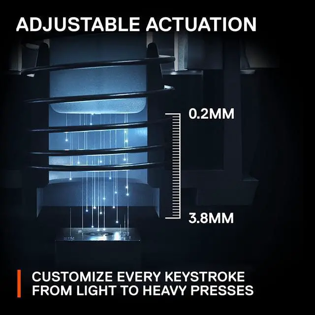 Alt view image 6 of 7 - SteelSeries Apex Pro USB Mechanical Gaming Keyboard  Adjustable Actuation Switches  Worlds Fastest Mechanical Keyboard  OLED Smart Display  RGB Backlit