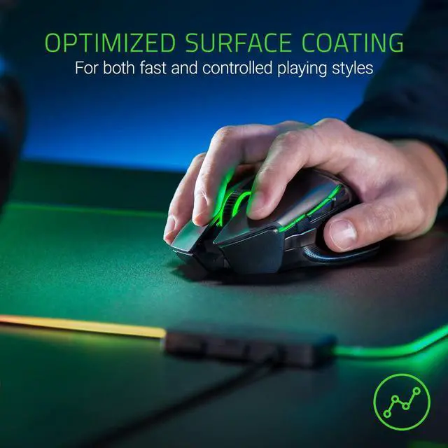 Alt view image 6 of 7 - Razer Firefly Hard V2 RGB Gaming Mouse Pad: Customizable Chroma Lighting, Built-in Cable Management, Balanced Control & Speed, Non-Slip Rubber Base