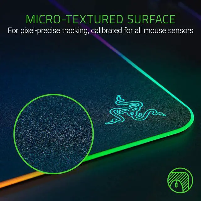 Alt view image 3 of 7 - Razer Firefly Hard V2 RGB Gaming Mouse Pad: Customizable Chroma Lighting, Built-in Cable Management, Balanced Control & Speed, Non-Slip Rubber Base