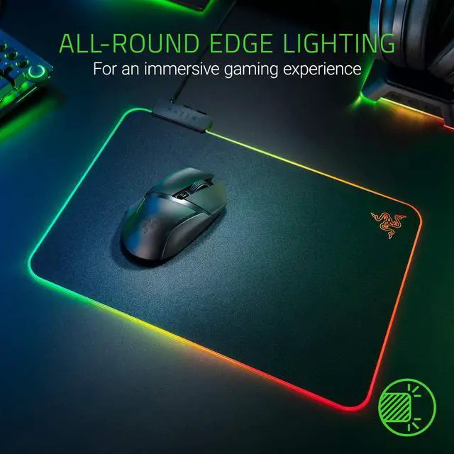 Alt view image 5 of 7 - Razer Firefly Hard V2 RGB Gaming Mouse Pad: Customizable Chroma Lighting, Built-in Cable Management, Balanced Control & Speed, Non-Slip Rubber Base