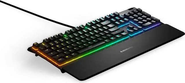 Alt view image 6 of 7 - SteelSeries Apex 3 RGB Gaming Keyboard  10-Zone RGB Illumination  IP32 Water Resistant  Premium Magnetic Wrist Rest (Whisper Quiet Gaming Switch)