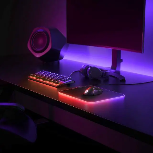 Alt view image 3 of 7 - SteelSeries QcK Gaming Surface - Medium RGB Prism Cloth - Optimized For Gaming Sensors