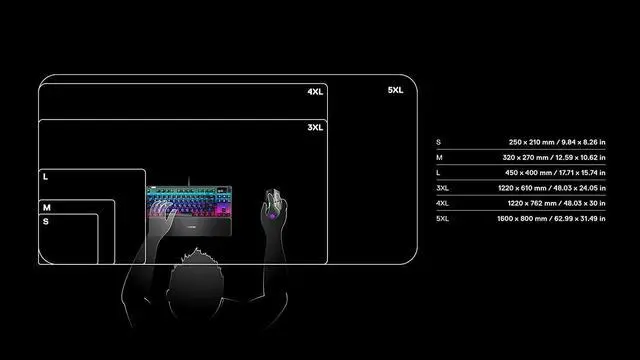 Alt view image 4 of 6 - SteelSeries QcK Gaming Surface - 3XL Cloth Mouse Pad of All Time - Optimized for Gaming Sensors - Maximum Control