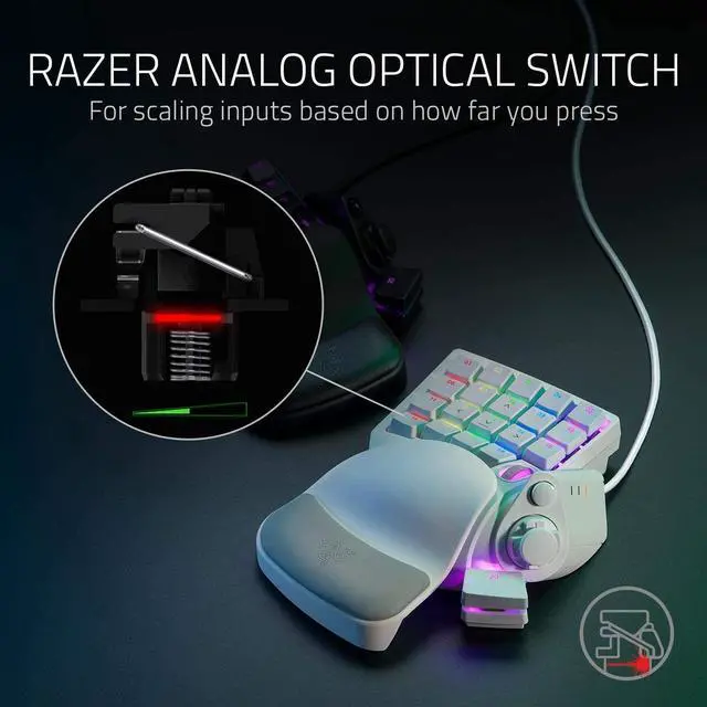 Alt view image 6 of 7 - Razer Tartarus Pro Gaming Keypad: Analog-Optical Key Switches - 32 Programmable Keys - Customizable Chroma RGB Lighting - Programmable Macros - Variable Key Press Pressure Sensitivity - Mercury White