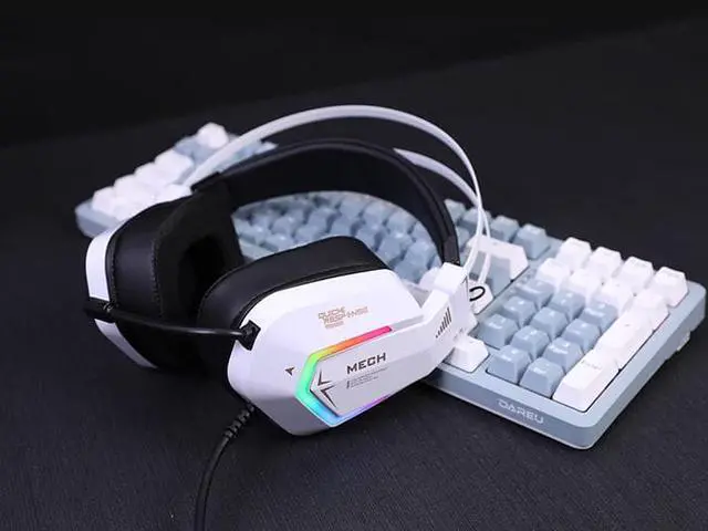 Alt view image 2 of 6 - Dareu EH732 Wired Gaming Headset - 7.1 Surround Sound - RGB Mecha Light Effect - 50MM Drivers - Light Weight Design - Simple Wire Control - USB Connection, Compatible with Desktop, Laptop,Moble, ,PS4