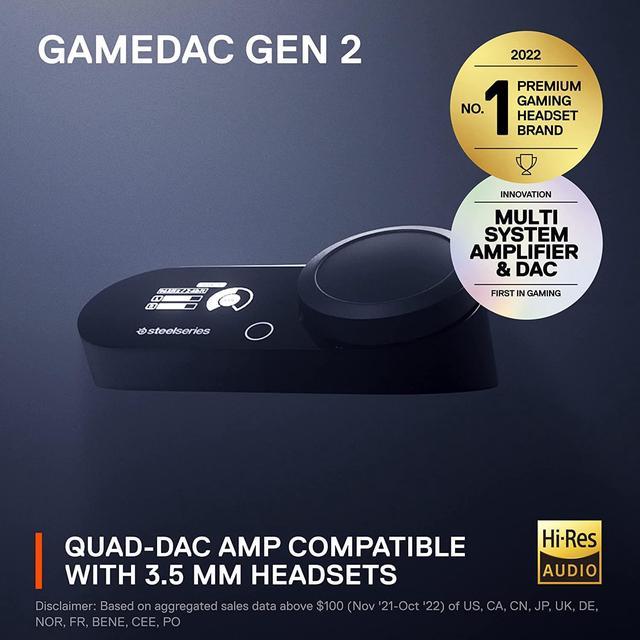 SteelSeries GameDAC Gen 2 Hi-Res Certified - 24BIt/96Khz Audio