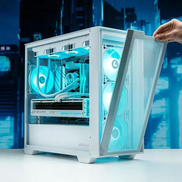 Alt view image 3 of 7 - ASUS A21 Gaming Chassis Case, Support YTX Back-Connector Micro-ATX Motherboard, Hidden-connector Design, Support 360mm Liquid Cooler(White)
