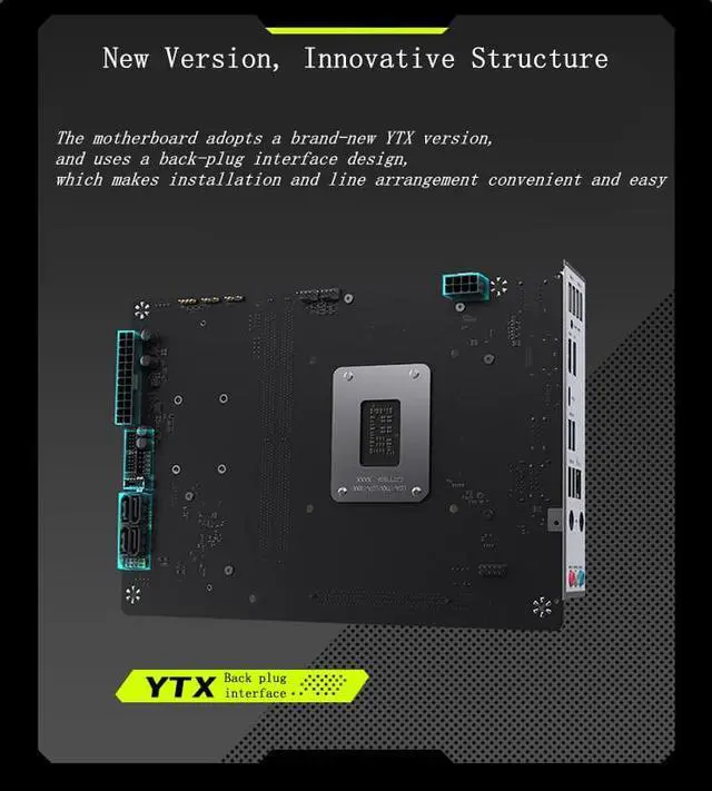 Alt view image 5 of 7 - MAXSUN DIY-APE H610-KING Back-Connector YTX Motherboard, Hidden Connector Design, LGA1700 for Intel 13th/12th Processor, DDR4