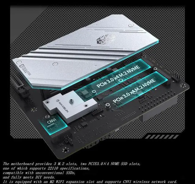 Alt view image 6 of 7 - MAXSUN DIY-APE H610-KING Back-Connector YTX Motherboard, Hidden Connector Design, LGA1700 for Intel 13th/12th Processor, DDR4