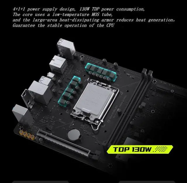 Alt view image 7 of 7 - MAXSUN DIY-APE H610-KING Back-Connector YTX Motherboard, Hidden Connector Design, LGA1700 for Intel 13th/12th Processor, DDR4