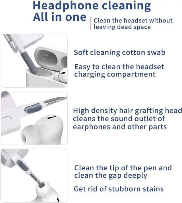 Alt view image 3 of 7 - CORN 8-in-1 Multi - Function Cleaning Kit, Cleaning Pen for Airpods Earbuds, Multi-Function Cleaning for Keyboards, Phone Screen, Key Puller