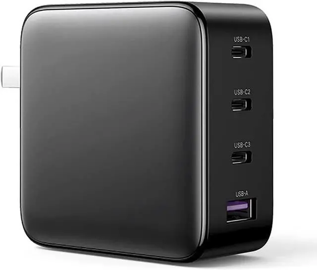 Main image of 100W 4-Ports GaN Wall Charger with 3 Type C and 1 USB Ports, Compatible with MacBook pro, MacBook Air, iPad Pro, iPhone 15, 14 pro, Google Pixelbook(Cable Not Included)