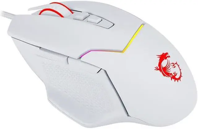 Alt view image 4 of 5 - MSI CLUTCH GM20 V2 Gaming Mouse, Wired, RGB Glare, Dragon Spirit Lamp Of Faith,  Gaming Mouse, Ergonomics, White
