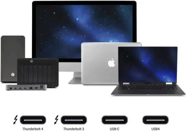 Alt view image 2 of 5 - Thunderbolt 4 Cable, Thunderbolt Certified, 0.5 Meter (1.64 ft), 40 Gb/s Data Transfer, 100W Power Charging, 40Gbps Data Transfer HD 8K @60Hz Compatible with Thunderbolt 4/3, USB-C, and USB4 Devices