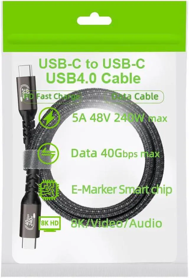 Alt view image 7 of 7 - 240W USB4 Cable, USB C to USB C Cable Fast Charging Compatible Thunderbolt 4/3 Cable, Support 8K@60Hz & 40Gbps Data Transfer for MacBook MateBook,ipad pro,Switch, Pro Display XDR