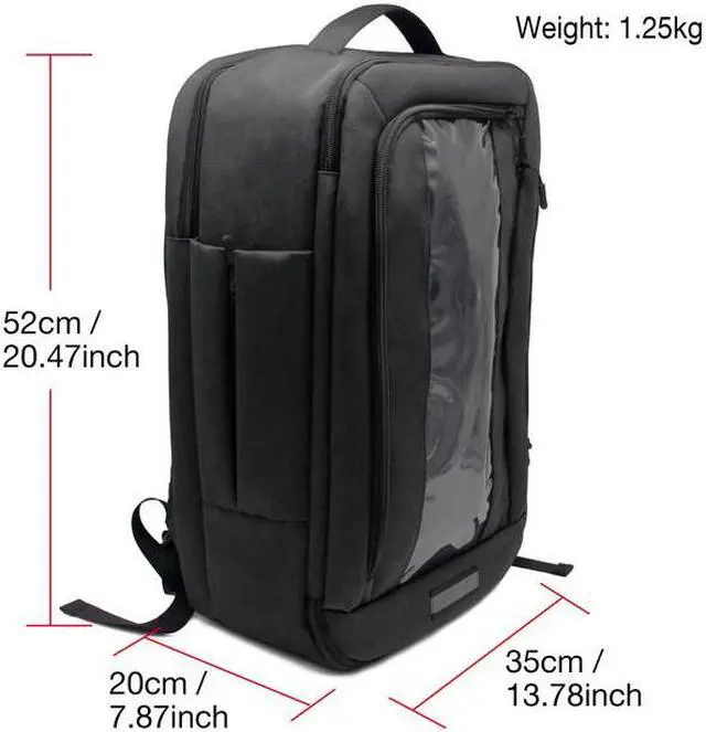 Alt view image 7 of 7 - QANBA Shield Shoulder Rocker Travel Storage Bag With Trendy Transparent Object Display Window