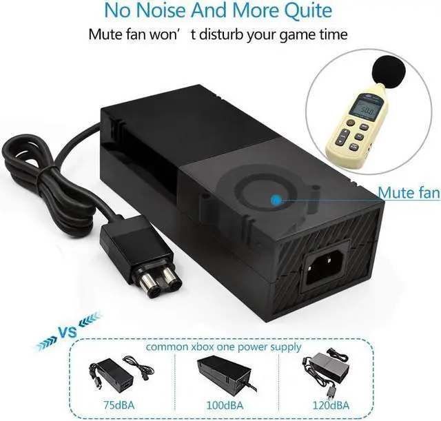 Alt view image 5 of 7 - Power Supply for Xbox One, AC Cord Replacement Power Brick Adapter 100-240V Voltage Compatible with Xbox One